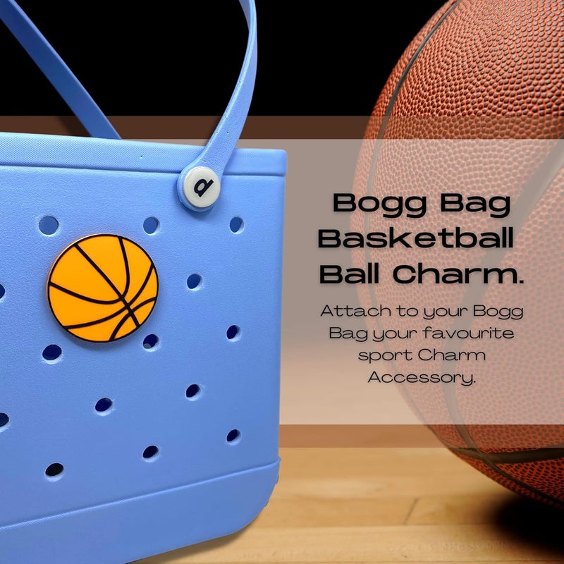 FRESHe BAGLETS - Basketball Charm Accessory Compatible with All Rubber Tote Bags - Decorative Basketball Charm Perfect for Customizing Your Bag & Showing Your Team Support | Made in USA (Basketball) - Image 2